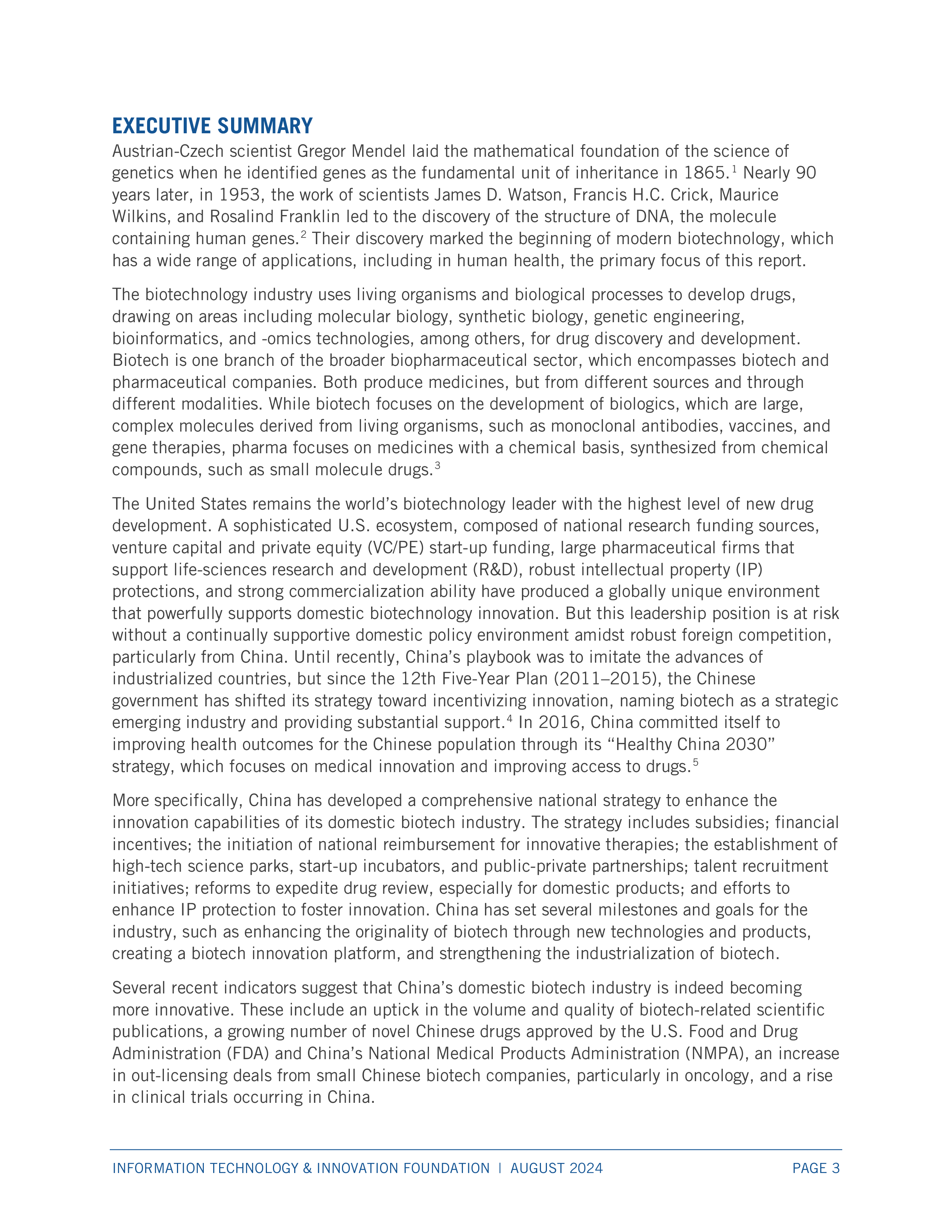 美国信息技术与创新基金会2024中国在生物技术领域的创新能力如何研究报告英文版44页